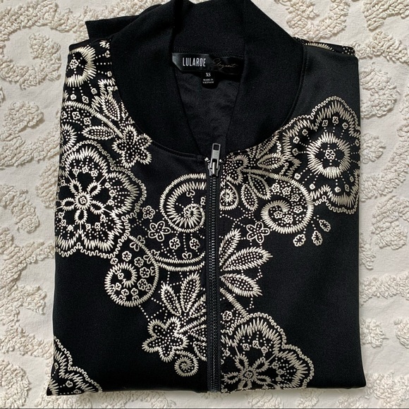 LuLaRoe Elegant Embroidered Bomber Jacket xxs - Picture 13 of 13